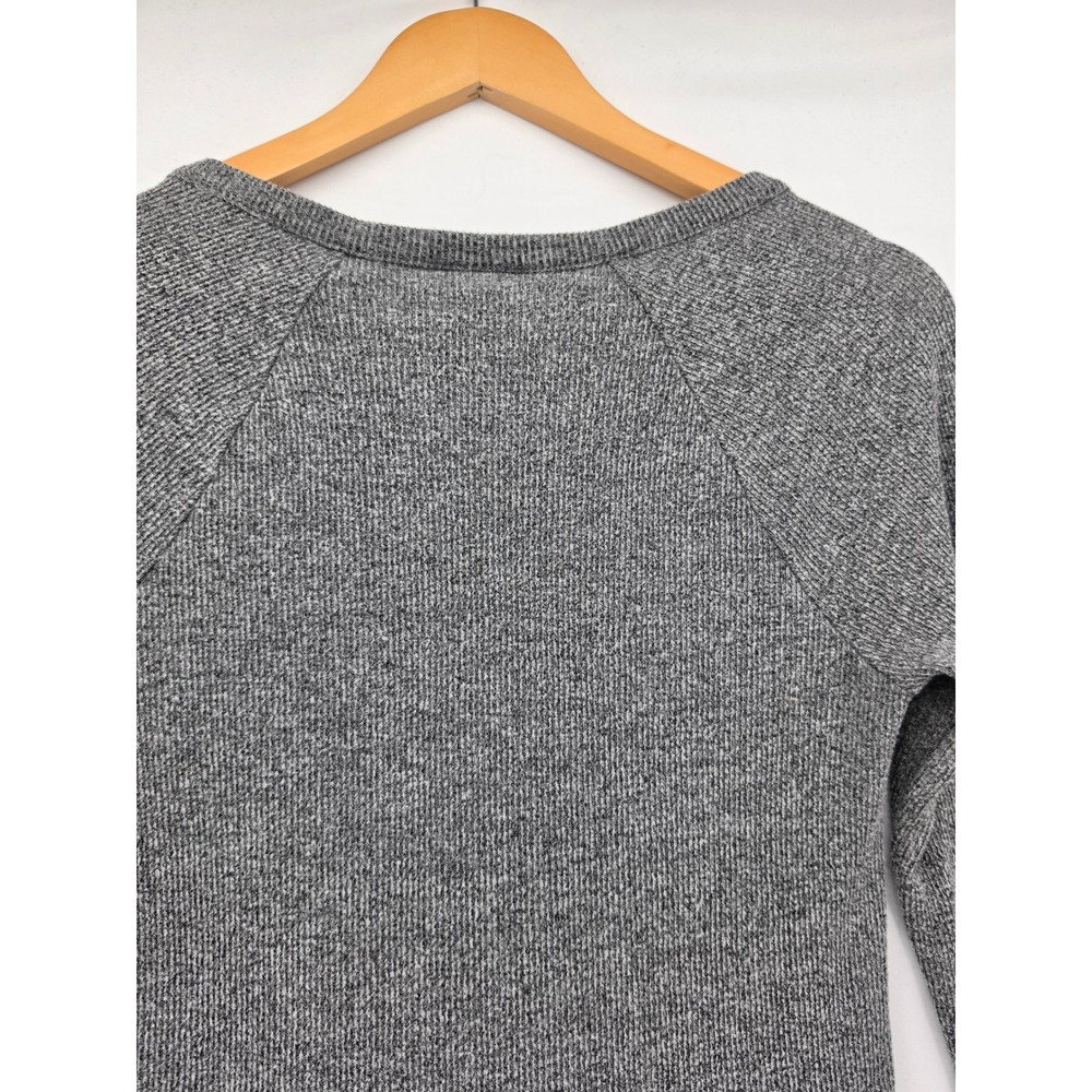 Universal Thread Gray Marl Ribbed Henley Top Long Sleeve Raglan Small Soft Basic - Picture 8 of 13